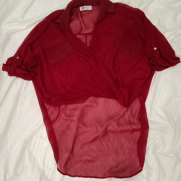 Red sheer top - Picture 4 of 7